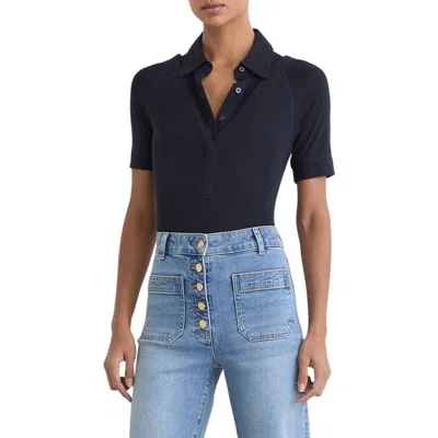 Reiss Shona Layered Look Polo In Blue
