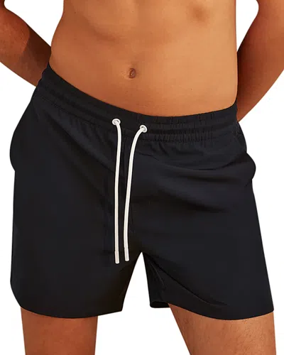 Reiss Navy Shore Plain Drawstring Waist Swim Shorts