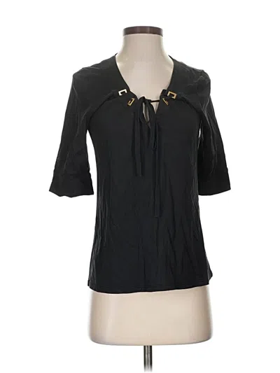 Pre-owned Reiss Short Sleeve Blouse In Black