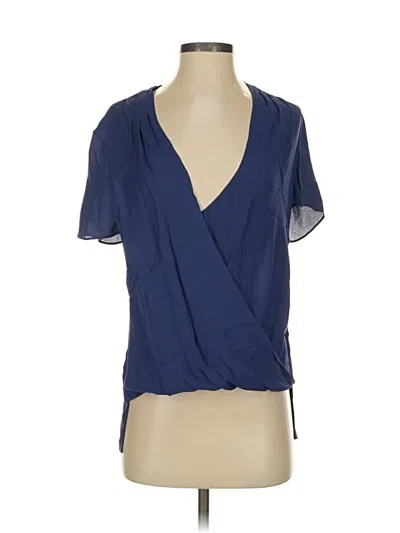 Pre-owned Reiss Short Sleeve Blouse In Blue