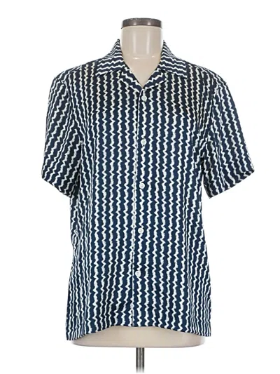 Pre-owned Reiss Short Sleeve Blouse In Blue