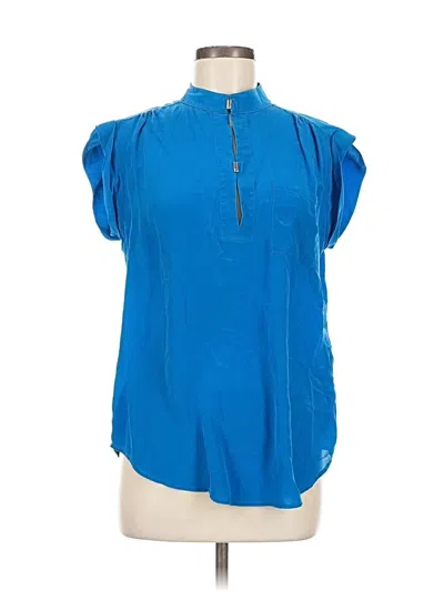 Pre-owned Reiss Short Sleeve Blouse In Blue