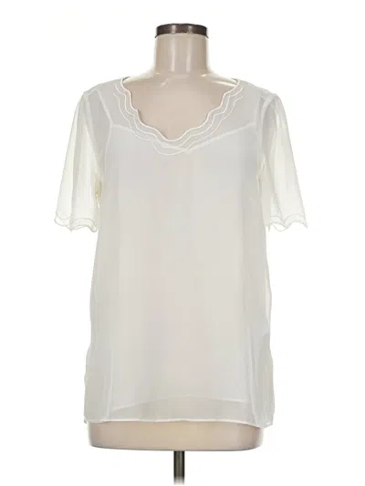 Pre-owned Reiss Short Sleeve Blouse In Ivory