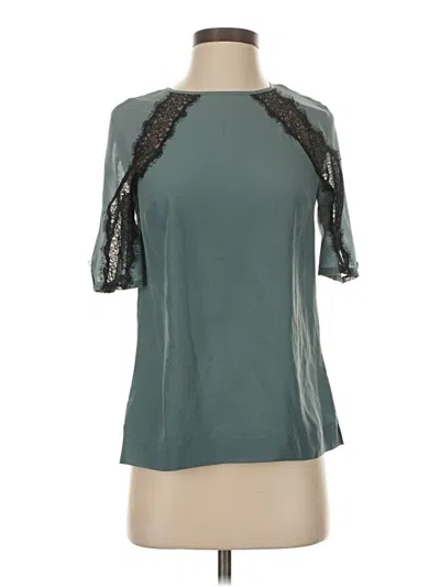 Pre-owned Reiss Short Sleeve Blouse In Teal