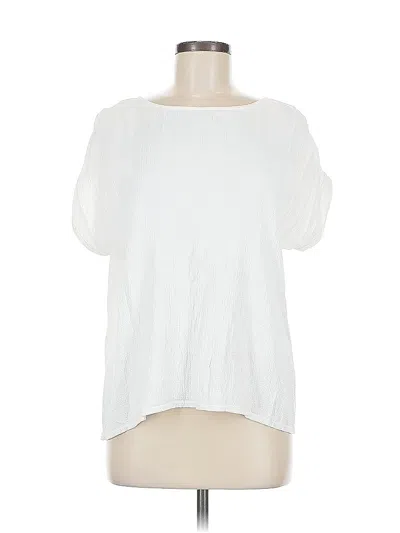 Pre-owned Reiss Short Sleeve Blouse In White
