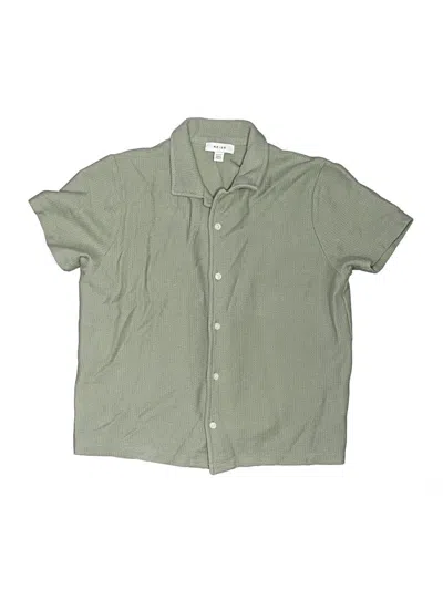 Pre-owned Reiss Kids'  Short Sleeve Button Down Shirt In Green