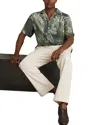 Reiss Short Sleeve Button Front Camp Shirt In Green