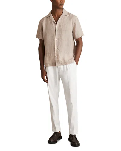 REISS SHORT SLEEVE LINEN CAMP SHIRT