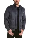 Reiss Shuffle Zip-through Wool-blend Jacket In Blue