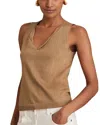Reiss Womens Gold Sia Twisted-trim Metallic Stretch-knit Vest In Burgundy