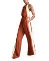 Reiss Womens Inez Side-stripe Woven Jumpsuit Orange In Orange