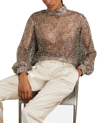 REISS SIENNA HIGH NECK EMBELLISHED TOP