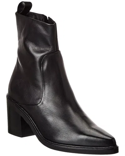 Reiss Sienna Leather Western Boot In Black