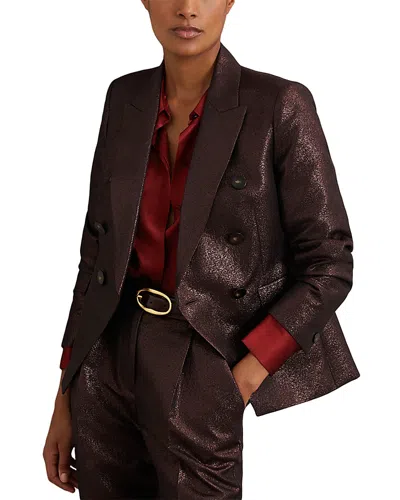 Reiss Sienna Metallic Blazer In Brown