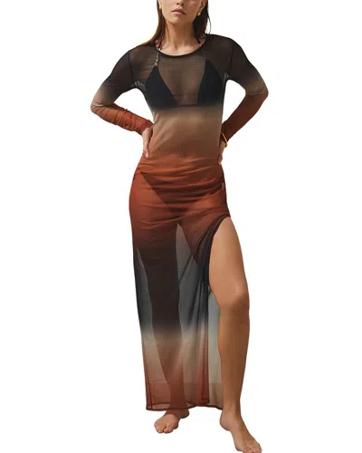 Reiss Sienna Ombre Mesh Maxi Dress In Multi