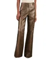 Reiss Gold Sienna Flare Sparkle Patch-pocket Flared Trousers In Brown