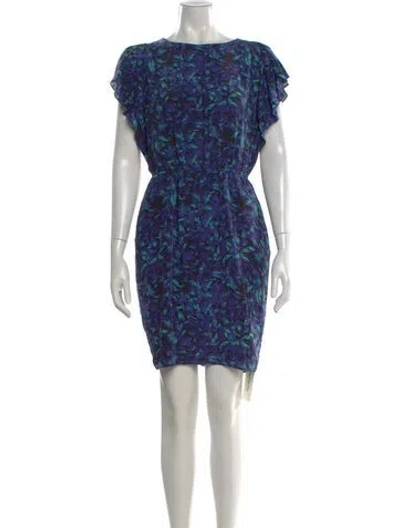 Pre-owned Reiss Silk Knee-length Dress In Blue