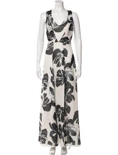 Pre-owned Reiss Silk Long Dress In Multi