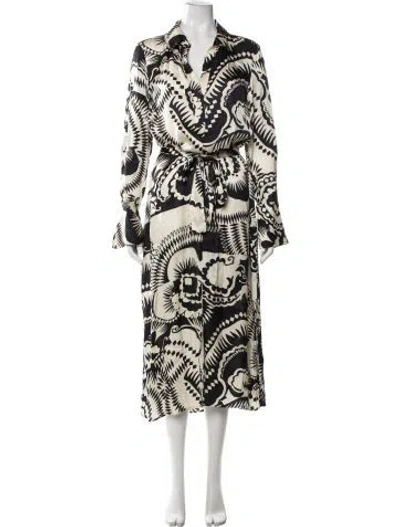 Pre-owned Reiss Silk Long Dress In Neutrals