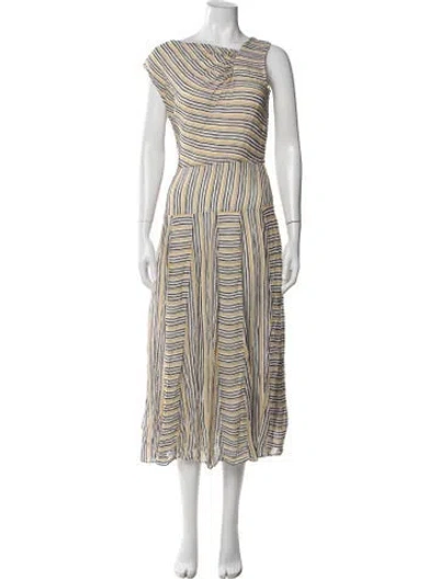 Pre-owned Reiss Silk Midi Length Dress In Multi