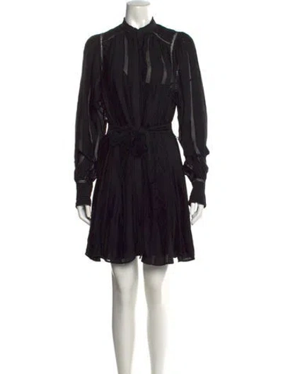 Pre-owned Reiss Silk Mini Dress In Black