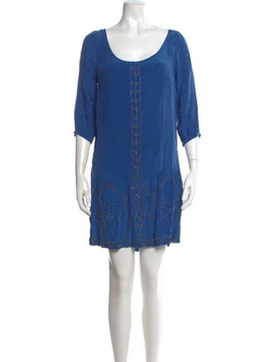 Pre-owned Reiss Silk Mini Dress In Blue