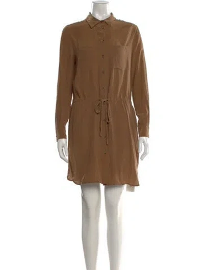 Pre-owned Reiss Silk Mini Dress In Brown