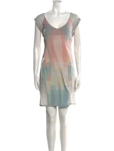 Pre-owned Reiss Silk Mini Dress In Gray