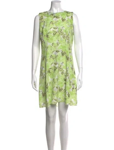 Pre-owned Reiss Silk Mini Dress In Green