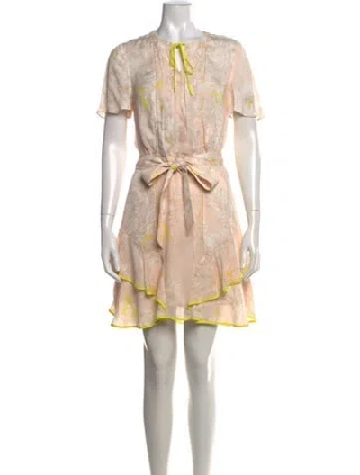 Pre-owned Reiss Silk Mini Dress In Neutrals