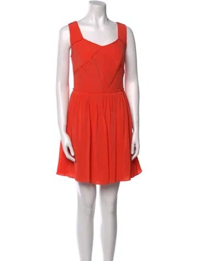 Pre-owned Reiss Silk Mini Dress In Red