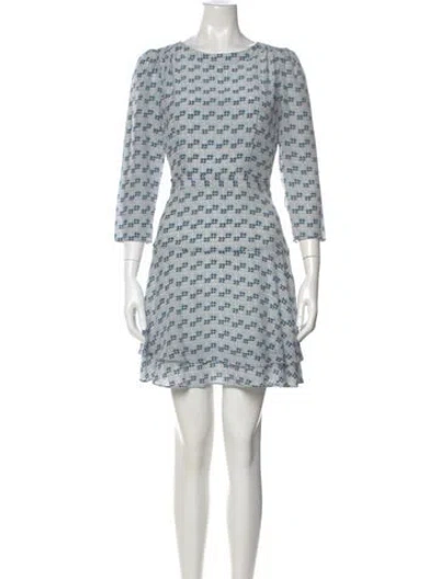 Pre-owned Reiss Silk Mini Dress W/ Tags In Blue