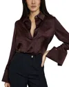 Reiss Silk Shirt In Burgundy