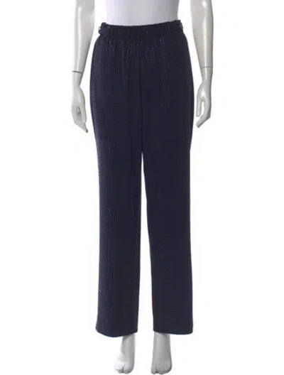 Pre-owned Reiss Silk Straight Leg Pants In Blue