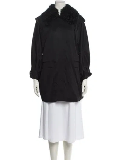 Pre-owned Reiss Silk Utility Jacket In Black