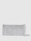 Reiss Silver Beaded Removable Strap Shoulder Bag In Silver