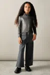Reiss Silver 4-9 Yrs Metallic-thread Roll-neck Top In Silver