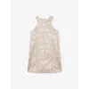 Reiss Celia Metallic-jacquard Woven Mini Dress 9-13 In Gold