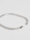 Reiss Silver Hinged Crystal Cuff In Silver
