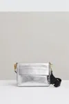 Reiss Silver Selena Leather Adjustable Strap Crossbody Bag