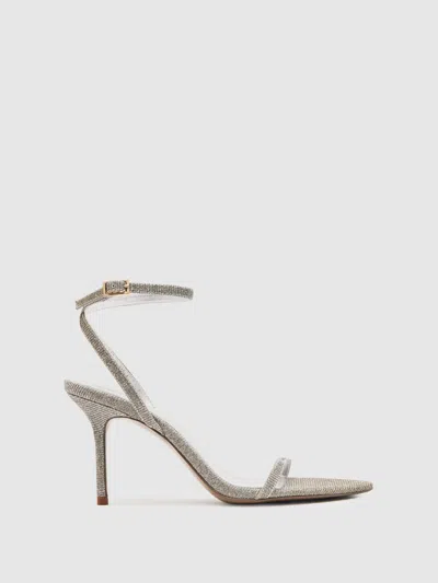 Reiss Silver Strappy Stiletto Sandals