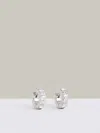 Reiss Silver Tone Crystal Huggie Earrings In Silver