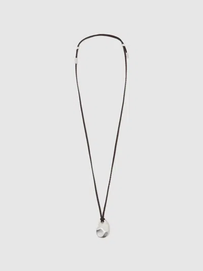 Reiss Silver Tone Opal Small Cord Pendant Necklace In Multi