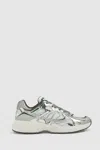 Reiss Silver/green Volt Nubuck And Mesh Trainers In Silver/green