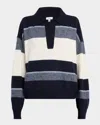Reiss Simmy Wool-cashmere Striped Sweater In Black