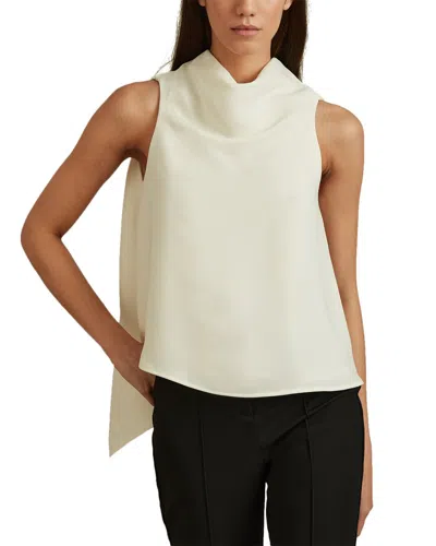 Reiss Simone Cowl Neck Sleeveless Drape In Neutral