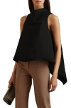 Reiss Women's Simone Envelope-back Crepe Top In Black