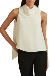REISS REISS SIMONE COWL NECK SLEEVELESS TRAPEZE TOP