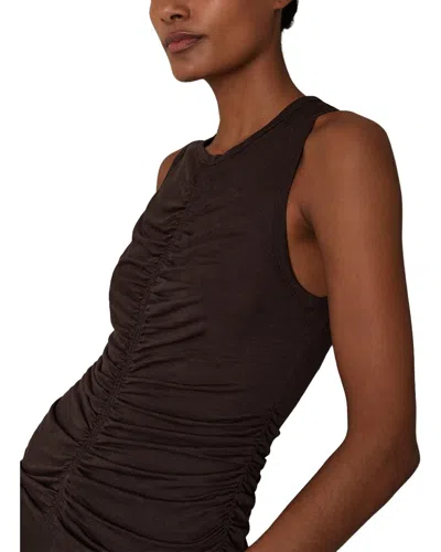 Reiss Simone Ruched Wool-blend Vest In Brown