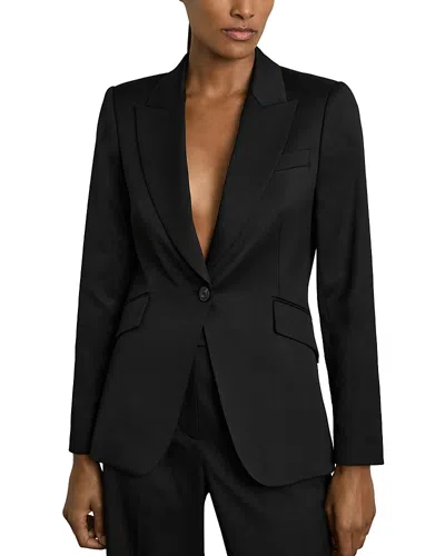 Reiss Single Breasted Tailored Blazer In Black